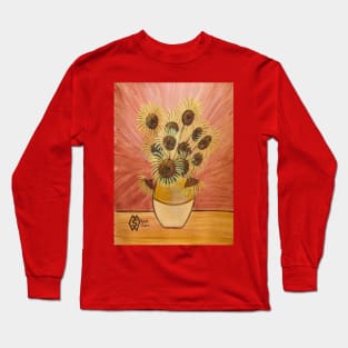 Bouquet of sunflowers in a vase Long Sleeve T-Shirt